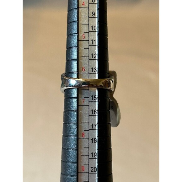 Silver Tone and Red Stone Ring Size 6.25 - Picture 3 of 3